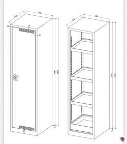 Stahl Umweltschrank-  50 x 50 x 195 cm - lichtgrau !!!